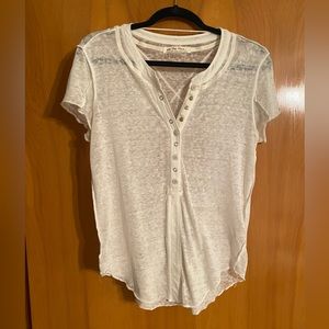 Free People button up semi sheer tshirt
